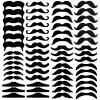 KICNIC 60 Pcs Black Fake Mustaches Self Adhesive (10 Designs) Novelty Hairy Beard Costume Facial Hair for Party Supplies Decorations, Suitable for All Ages view 1