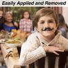 KICNIC 60 Pcs Black Fake Mustaches Self Adhesive (10 Designs) Novelty Hairy Beard Costume Facial Hair for Party Supplies Decorations, Suitable for All Ages view 2