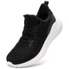Akk Mens Hand Free Slip On Wide Walking Shoes Memory Foam Runnning Tennis Shoes Lightweight Breathable Casual Sneakers Black/White view 1