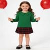 ZFZDRen 12M-12Y Toddler Baby Girls Ruffle Collar Blouse Kids Girl Solid Color T-Shirts Casual Tee Tops (Green Long Tee, 18-24 Months) view 2