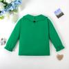ZFZDRen 12M-12Y Toddler Baby Girls Ruffle Collar Blouse Kids Girl Solid Color T-Shirts Casual Tee Tops (Green Long Tee, 18-24 Months) view 3