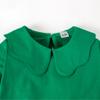 ZFZDRen 12M-12Y Toddler Baby Girls Ruffle Collar Blouse Kids Girl Solid Color T-Shirts Casual Tee Tops (Green Long Tee, 18-24 Months) view 4