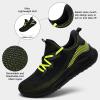 Akk Mens Hand Free Slip On Wide Walking Shoes Memory Foam Runnning Tennis Shoes Lightweight Breathable Casual Sneakers Black/Yellow view 3