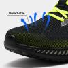 Akk Mens Hand Free Slip On Wide Walking Shoes Memory Foam Runnning Tennis Shoes Lightweight Breathable Casual Sneakers Black/Yellow view 4
