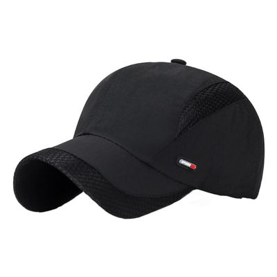 2pcs Outdoor Casual mesh Baseball Thin Breathable Cap Bent Eaves UV Sun hat Korean Version of Quick-Drying hat. (Black)
