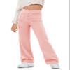 Haloumoning Girl's Flare Pants Kids High Waisted Button Multiple Pockets Yoga Bootcut Pants Full Length Bell Bottoms Pink view 1