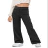 Haloumoning Girl's Flare Pants Kids High Waisted Button Multiple Pockets Yoga Bootcut Pants Full Length Bell Bottoms Black view 1