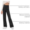 Haloumoning Girl's Flare Pants Kids High Waisted Button Multiple Pockets Yoga Bootcut Pants Full Length Bell Bottoms Black view 4
