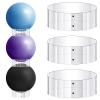 Wenqik 3 Pcs Exercise Ball Stand Holder 14.5 Inch Plastic Yoga Ball Base Stability Fitness Display Stand Medicine Therapy Carrier Storage Stackers(Clear) view 1
