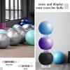 Wenqik 3 Pcs Exercise Ball Stand Holder 14.5 Inch Plastic Yoga Ball Base Stability Fitness Display Stand Medicine Therapy Carrier Storage Stackers(Clear) view 4