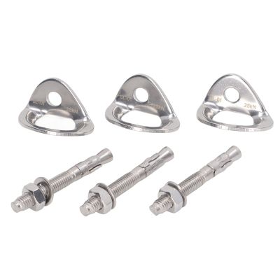 3 Pairs of Climbing Anchor Bolts, Stainless Steel Climbing Anchors for Belaying Rescue Rope Sets, Connecting Devices Such as Master Locks or Quick Hooks