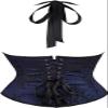 Underbust Corset with Strap Basques and Corsets Plus Size Top Lace up Jacquard Floral Vest Blue XS view 2