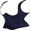 Underbust Corset with Strap Basques and Corsets Plus Size Top Lace up Jacquard Floral Vest Blue XS view 3