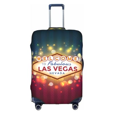 EdNeY Welcome Las Vegas Travel Luggage Cover Elastic Anti-scratch Suitcase Cover Protector Spandex Stretch Luggage Baggage Covers Fits 18-21 Inch Luggage,S