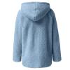 SACFOF Women Fuzzy Fleece Sherpa Jacket Long Sleeve Full Zip Warm Open Front Hooded Coat Oversized Winter Faux Fur Outwear view 4