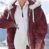 SACFOF Women Thicken Warm Winter Sharpa Jacket Fleece Warm Hoodie Outwear Plush Sweatshirt Thick Fuzzy Outdoor Overcoat view 2