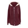 SACFOF Women Thicken Warm Winter Sharpa Jacket Fleece Warm Hoodie Outwear Plush Sweatshirt Thick Fuzzy Outdoor Overcoat view 3