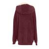 SACFOF Women Thicken Warm Winter Sharpa Jacket Fleece Warm Hoodie Outwear Plush Sweatshirt Thick Fuzzy Outdoor Overcoat view 4
