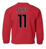 GamesDur Soccer Star Player Jersey Style Milan #11 Pulisic Youth Crewneck Sweatshirt (Red, Youth Small) view 3