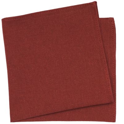 BELLUNO Rust Red Pocket Square for Men, Cotton and Linen Blend