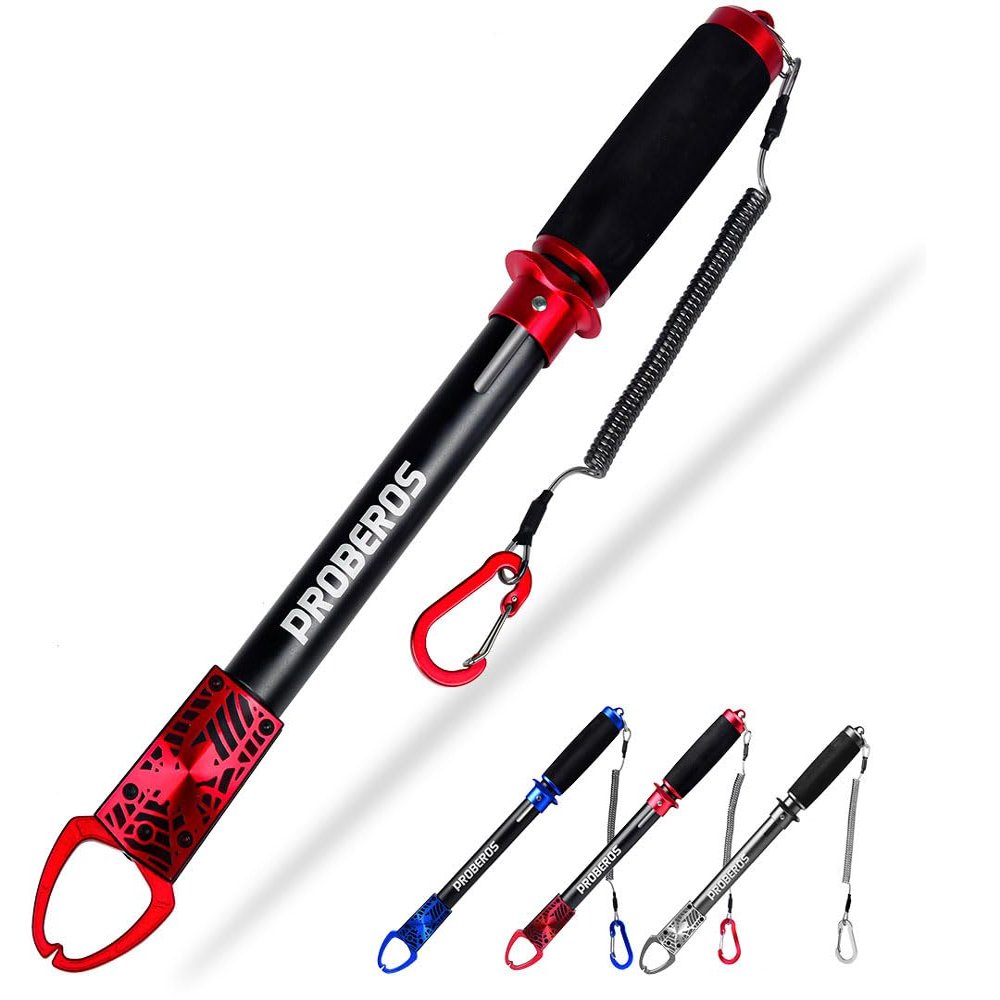AOHRO Super Long Type 15.4in Fishing Lip Gripper Fish Plier Set Hand Grip Portable Stainless Steel Fishing (Blue)