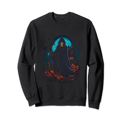 Grim Reaper With Scythe - Spooky Scary Halloween Costume Sweatshirt