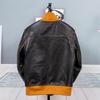Couro Hide Men's leather jacket bomber cowhide coat Classic vintage leather cloth natural for men (US, Alpha, 3X-Large, Regular, Regular, Black) view 2
