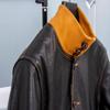 Couro Hide Men's leather jacket bomber cowhide coat Classic vintage leather cloth natural for men (US, Alpha, 3X-Large, Regular, Regular, Black) view 4
