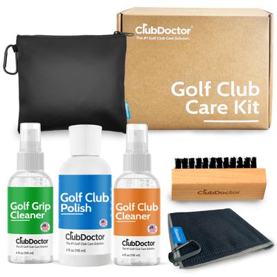 Club Doctor Golf Club Care Kit  Clean, Polish, and Restore Irons, Drivers, Putters  Scratch, Scuff, Rust Remover  Complete Golf Club Maintenance Kit with Grip Cleaner, Club Cleaner, and Polish