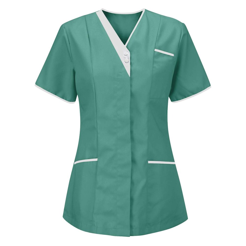Scrub Top for Women Short Sleeve Lightweight Nursing Scrubs Womens Housekeeping Uniform Nurse T Shirts Mint Green