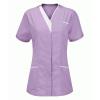 Housekeeping Scrubs for Women Short Sleeve V Neck Nurse Shirt Womens Stretch Medical Uniform Scrub Tops Pink view 1
