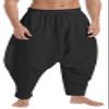 GUDEUBAI Mens Casual Harem Pants Baggy Elastic Drawstring Waist Aladdin Hippie Pant (XX-Large, A-Black) view 1