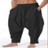 GUDEUBAI Mens Casual Harem Pants Baggy Elastic Drawstring Waist Aladdin Hippie Pant (XX-Large, A-Black) view 3