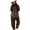 Bear Onesie Adult Women Funny Women's Novelty One-piece Pajamas Cute Winter Hooded Sleepwear Brown view 1
