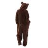Bear Onesie Adult Women Funny Women's Novelty One-piece Pajamas Cute Winter Hooded Sleepwear Brown view 3