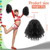 Meooeck 80 Pcs Cheerleading Pom Poms Sports Dance Spirit Cheer Pompoms with Handles Plastic Cheerleader Stuff for Sport Game Gymnastics Football Basketball Sports Team Dance Club Party(Black) view 2