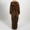 Adult Onesie Pajamas for Women Funny Animal Cute One Piece Sleepwear Womens Sherpa Fleece Hooded Jumpsuits Coffee view 3