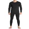 Glory Max Men Thermal Long Johns Underwear Top & Bottom Set Ultra Soft Microfiber Fleece (Black, Medium) view 2