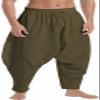 GUDEUBAI Mens Casual Harem Pants Baggy Elastic Drawstring Waist Aladdin Hippie Pant (Large, A-Green) view 2