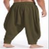 GUDEUBAI Mens Casual Harem Pants Baggy Elastic Drawstring Waist Aladdin Hippie Pant (Large, A-Green) view 4