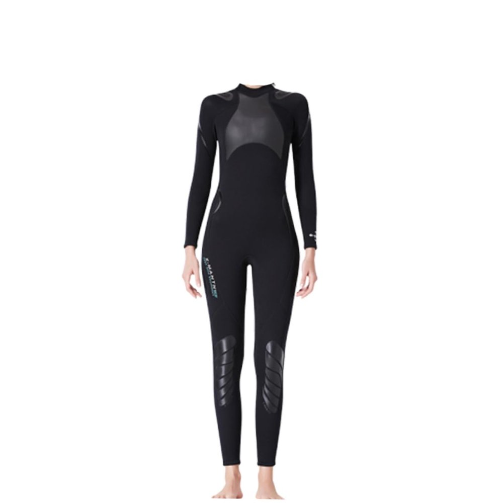 INOOMP One-Piece Women Wetsuit Long Sleeve Sun Protection Breathable Diving Suit for Swimming and Snorkeling XL Black