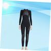 INOOMP One-Piece Women Wetsuit Long Sleeve Sun Protection Breathable Diving Suit for Swimming and Snorkeling XL Black view 2