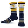 For Bare Feet NCAA WEST VIRGINIA MOUNTAINEERS Friday Dress Sock Team Colors Large view 1