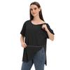 Unisex Post Shoulder Surgery Shirts for Men Rotator Cuff Chest Recovery Shirt Women Full Snap Access Dialysis Chemo Clothing Black M view 1