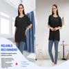 Unisex Post Shoulder Surgery Shirts for Men Rotator Cuff Chest Recovery Shirt Women Full Snap Access Dialysis Chemo Clothing Black XL view 3