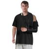 Unisex Post Shoulder Surgery Shirts for Men Rotator Cuff Chest Recovery Shirt Women Full Snap Access Dialysis Chemo Clothing Black XL view 4