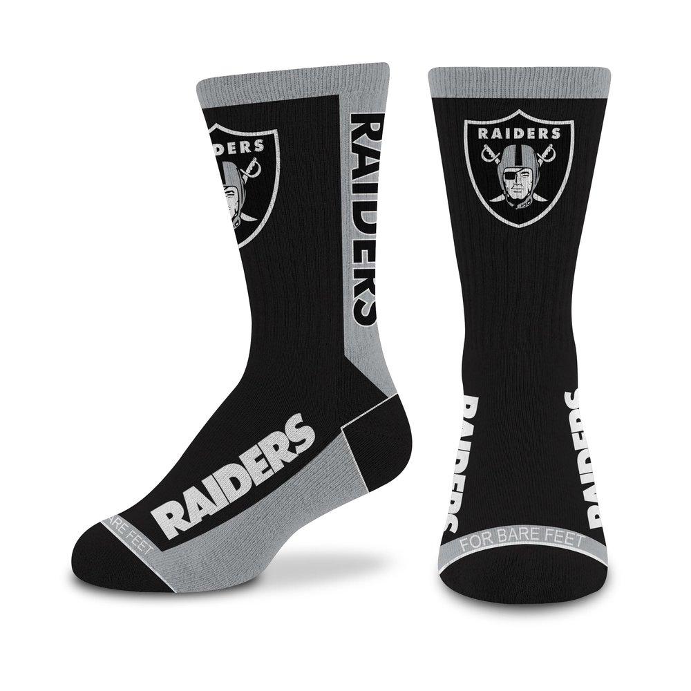For Bare Feet NFL LAS VEGAS RAIDERS MVP Crew Sock Team Color Youth