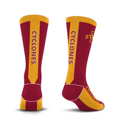 For Bare Feet NCAA IOWA STATE CYCLONES MVP Crew Sock Team Color Medium