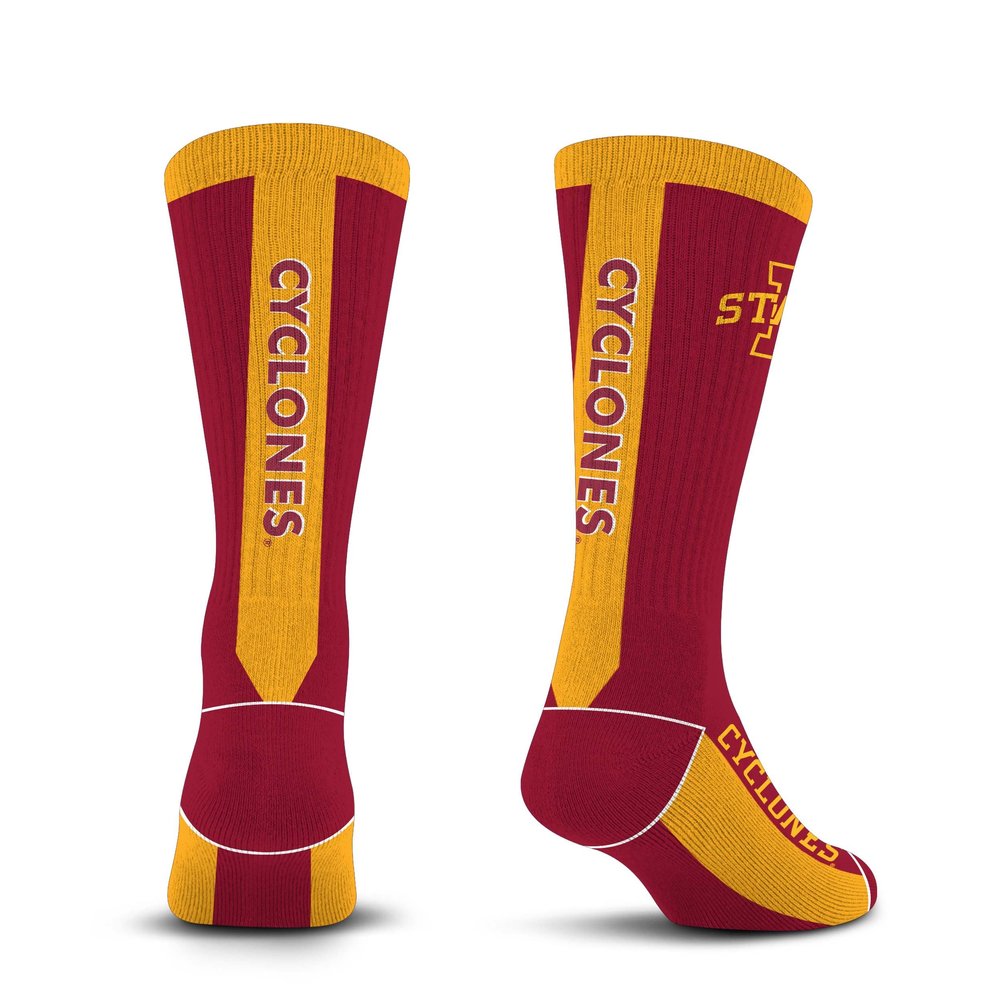 For Bare Feet NCAA IOWA STATE CYCLONES MVP Crew Sock Team Color Medium