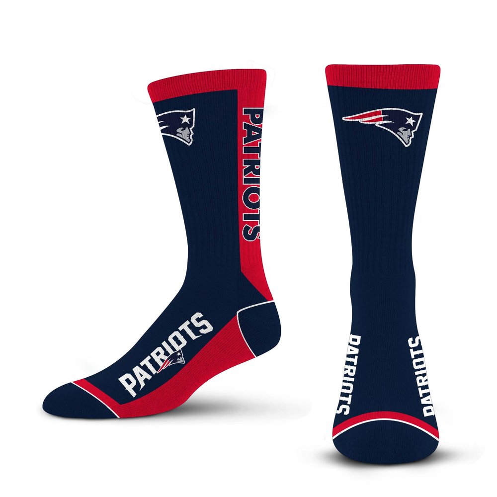 For Bare Feet NFL NEW ENGLAND PATRIOTS MVP Crew Sock Team Color Medium